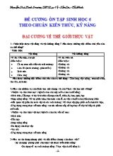 Đề cương ôn tập môn Sinh học Lớp 6 ( Chuẩn kiến thức kỹ năng)